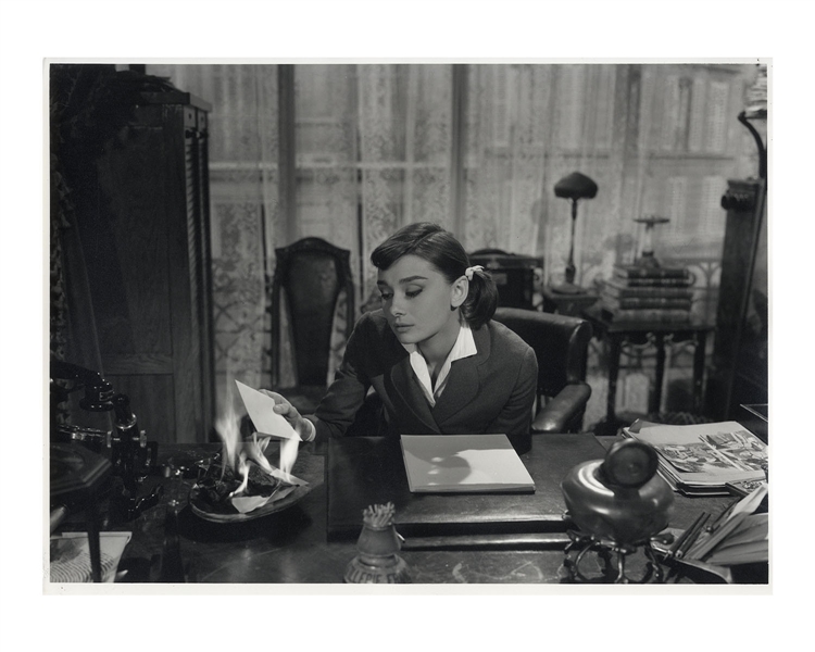 Audrey Hepburn's Personally Owned Photo From ''Love in the Afternoon'' -- Measures 15.5'' x 11.5''